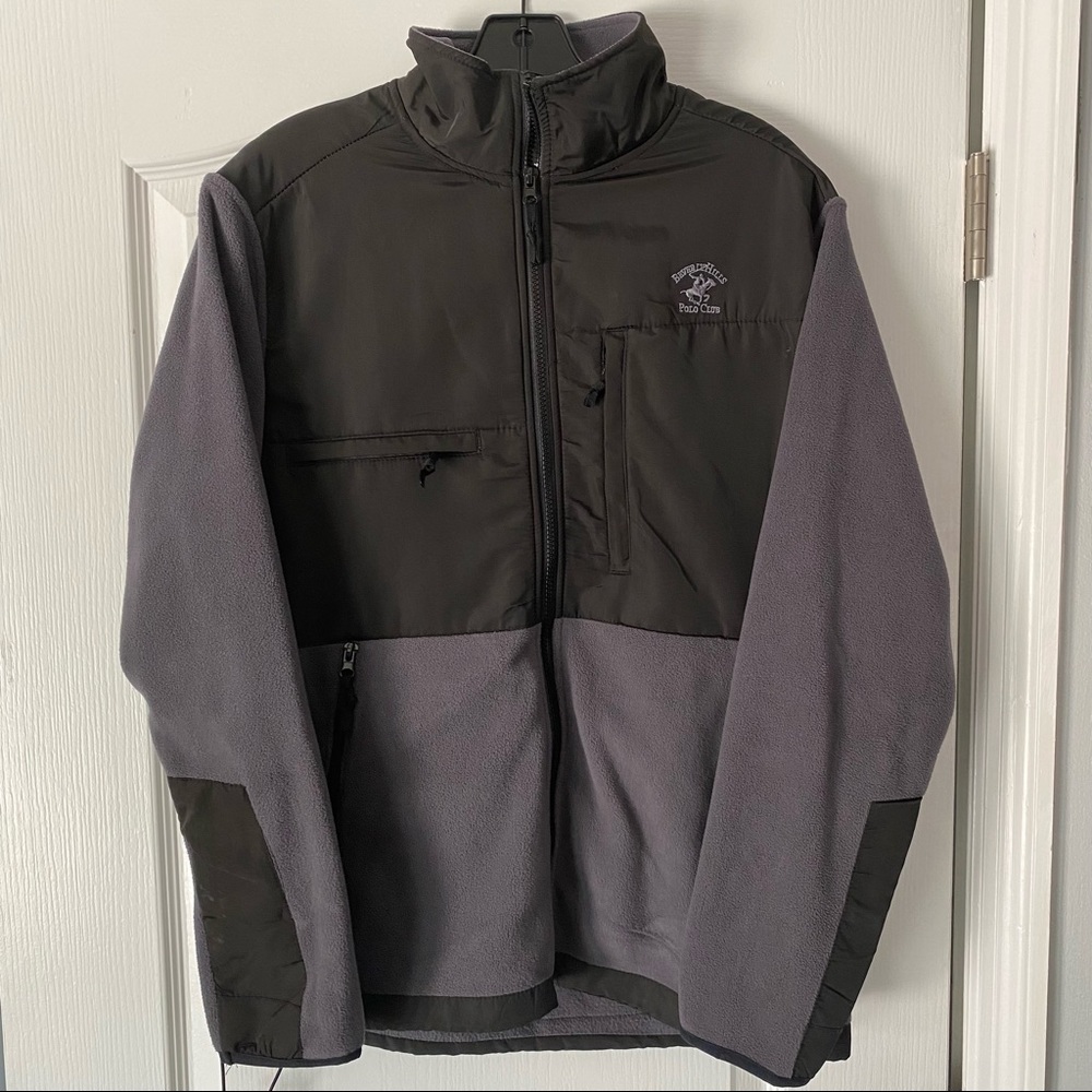 Beverly‎ Hills Polo Club grey black jacket mens